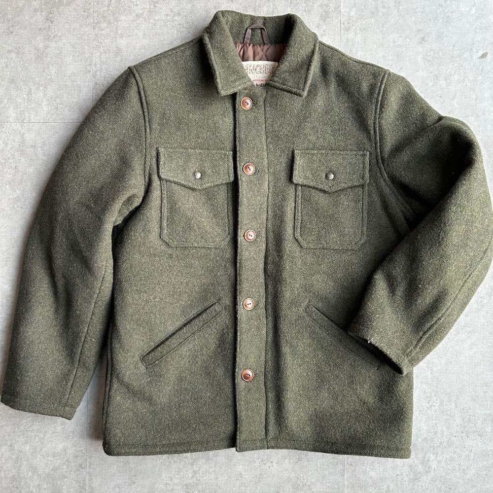 Schott Grandville men's insulated wool jacket, medium, loden green